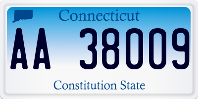 CT license plate AA38009