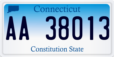 CT license plate AA38013