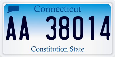 CT license plate AA38014