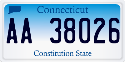 CT license plate AA38026