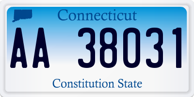 CT license plate AA38031