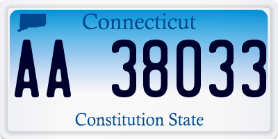 CT license plate AA38033
