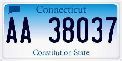 CT license plate AA38037