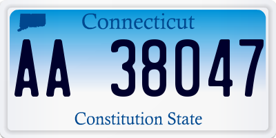 CT license plate AA38047