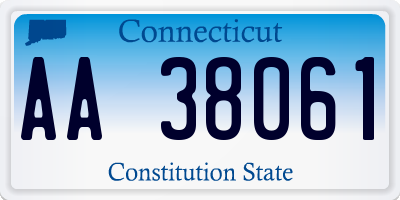 CT license plate AA38061