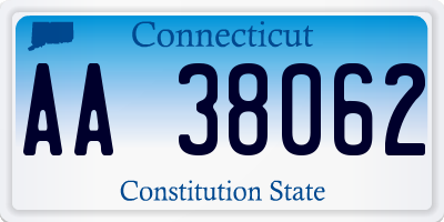 CT license plate AA38062