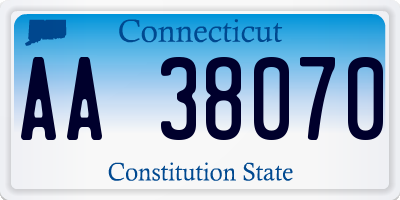 CT license plate AA38070