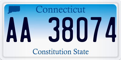 CT license plate AA38074