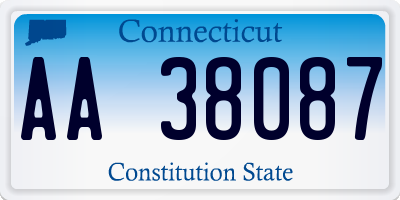 CT license plate AA38087