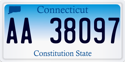 CT license plate AA38097