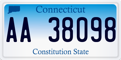 CT license plate AA38098