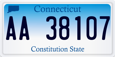 CT license plate AA38107