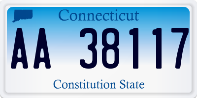 CT license plate AA38117