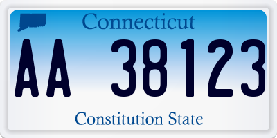 CT license plate AA38123