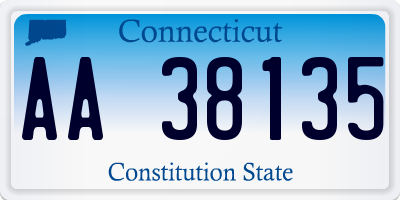 CT license plate AA38135
