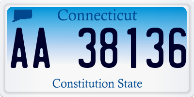 CT license plate AA38136
