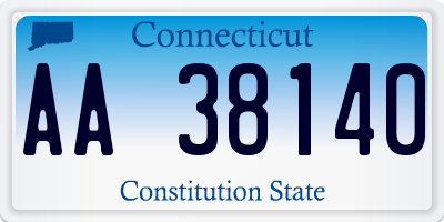 CT license plate AA38140