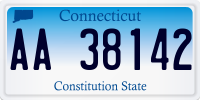 CT license plate AA38142