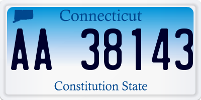 CT license plate AA38143