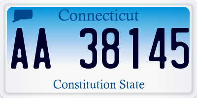 CT license plate AA38145