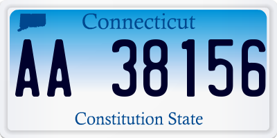 CT license plate AA38156