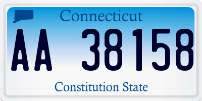 CT license plate AA38158