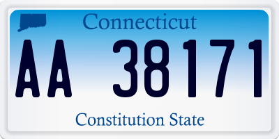 CT license plate AA38171