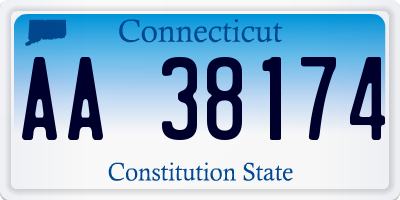 CT license plate AA38174