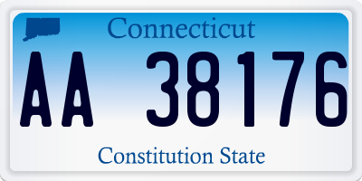 CT license plate AA38176