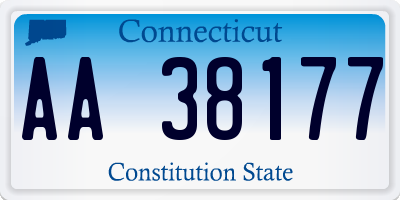 CT license plate AA38177