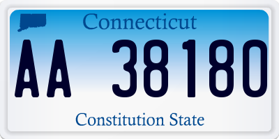 CT license plate AA38180