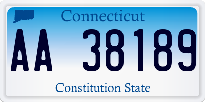 CT license plate AA38189