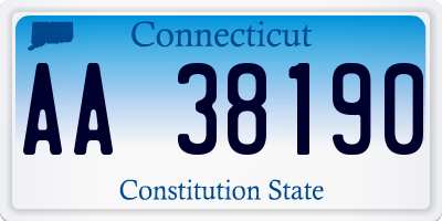 CT license plate AA38190