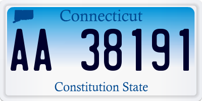 CT license plate AA38191