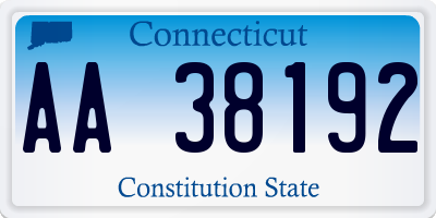CT license plate AA38192