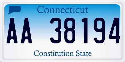 CT license plate AA38194