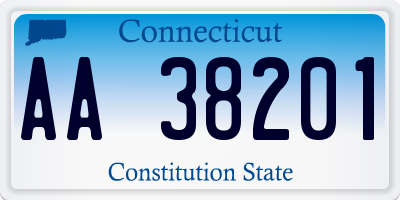 CT license plate AA38201