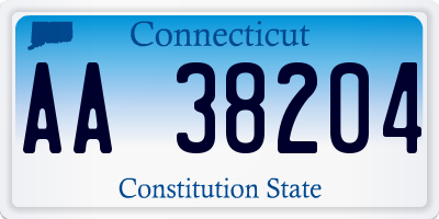 CT license plate AA38204