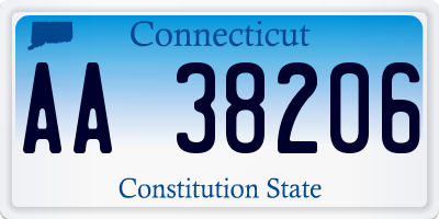 CT license plate AA38206