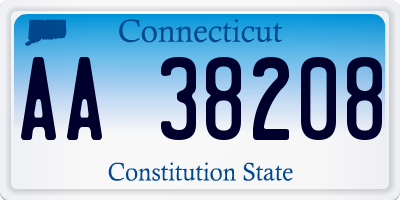 CT license plate AA38208