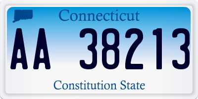 CT license plate AA38213