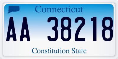 CT license plate AA38218