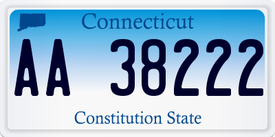 CT license plate AA38222