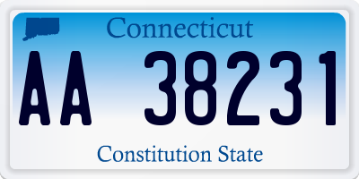 CT license plate AA38231