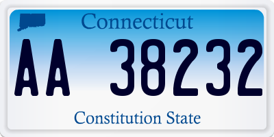 CT license plate AA38232