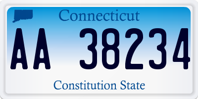 CT license plate AA38234