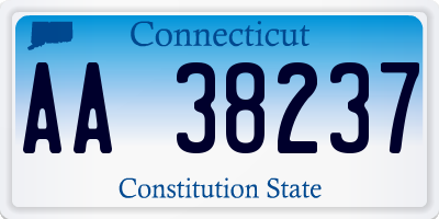 CT license plate AA38237
