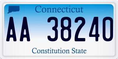 CT license plate AA38240