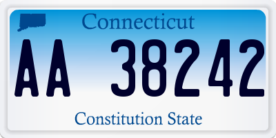 CT license plate AA38242
