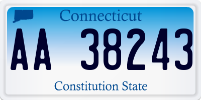 CT license plate AA38243